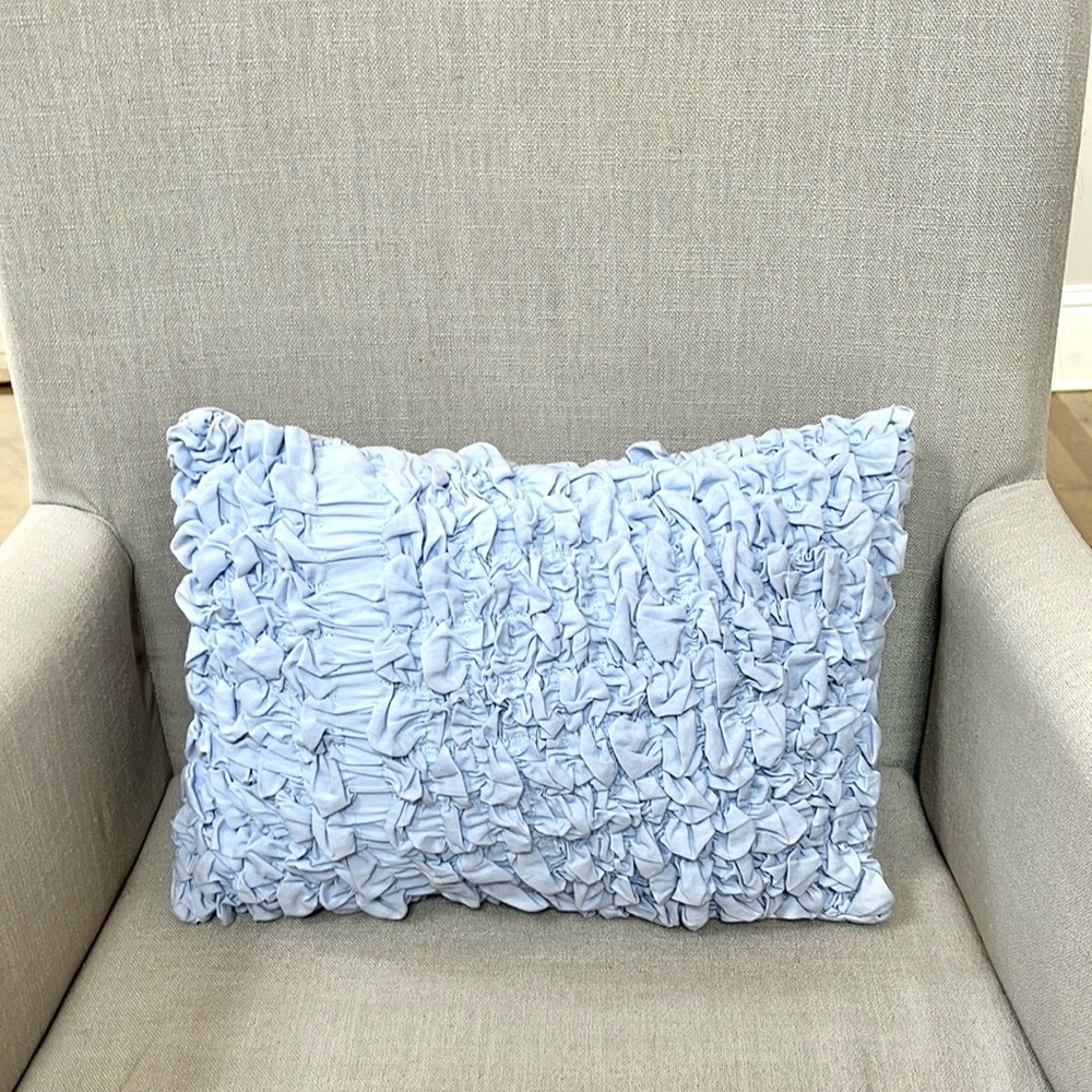 Periwinkle Smocked Decorative Pillow